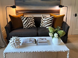 Smart TV, chimenea, reproductor de DVD y videoteca 