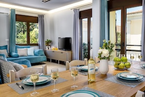 Apartment, 2 Bedrooms | Living area | 32-inch flat-screen TV with satellite channels, TV - City Breeze Apartment (Chania)