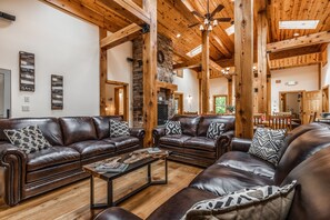 Smart TV, fireplace, DVD player, video library