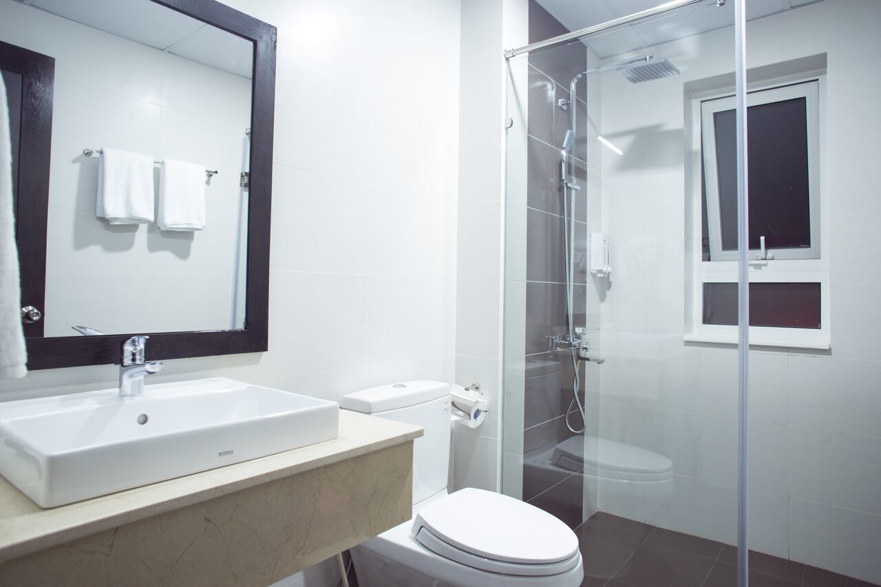 free toiletries, hair dryer, slippers, towels