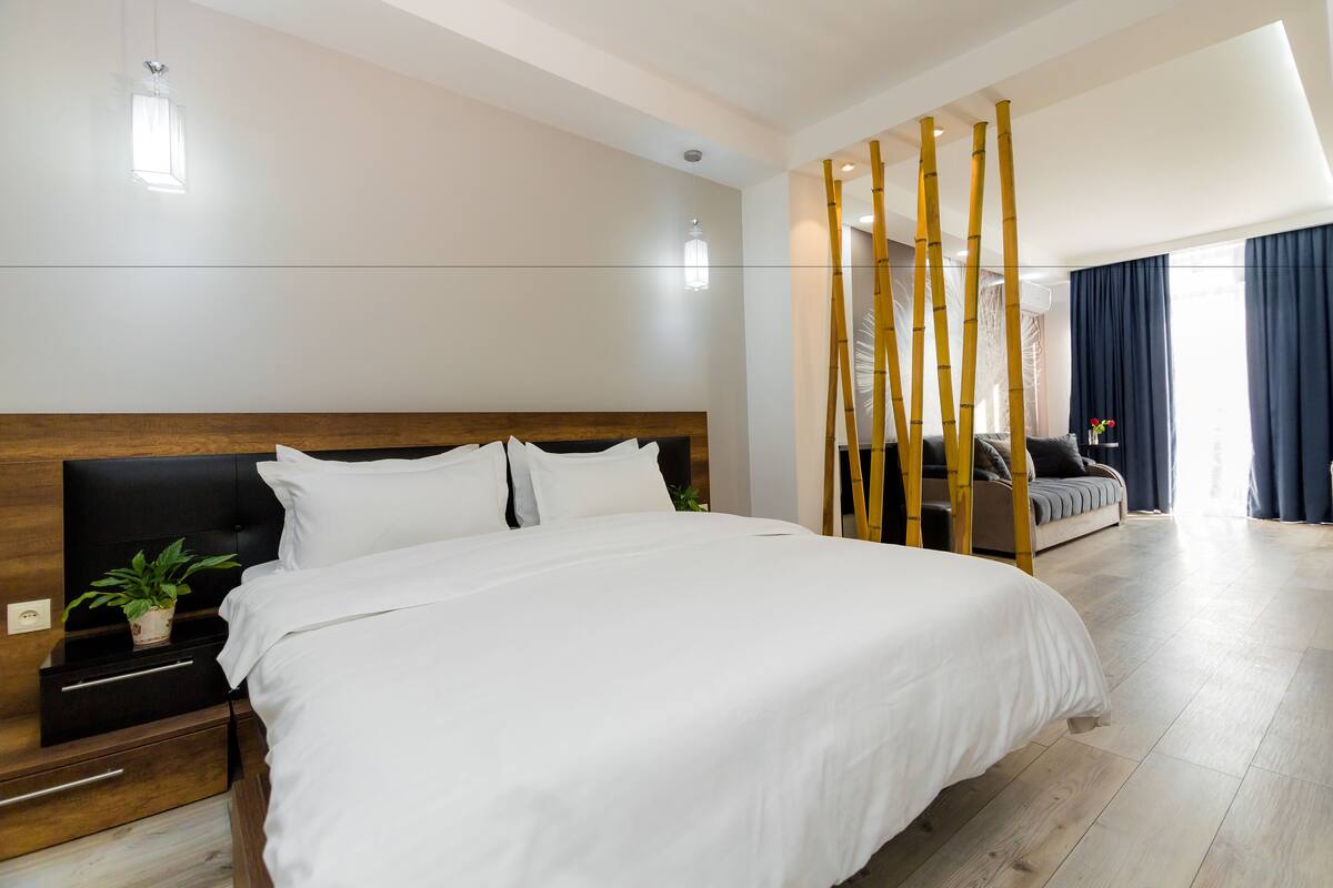 Suite de lujo, 1 cama King size y sofá cama, para no fumadores | Cortinas blackout, wifi gratis y ropa de cama