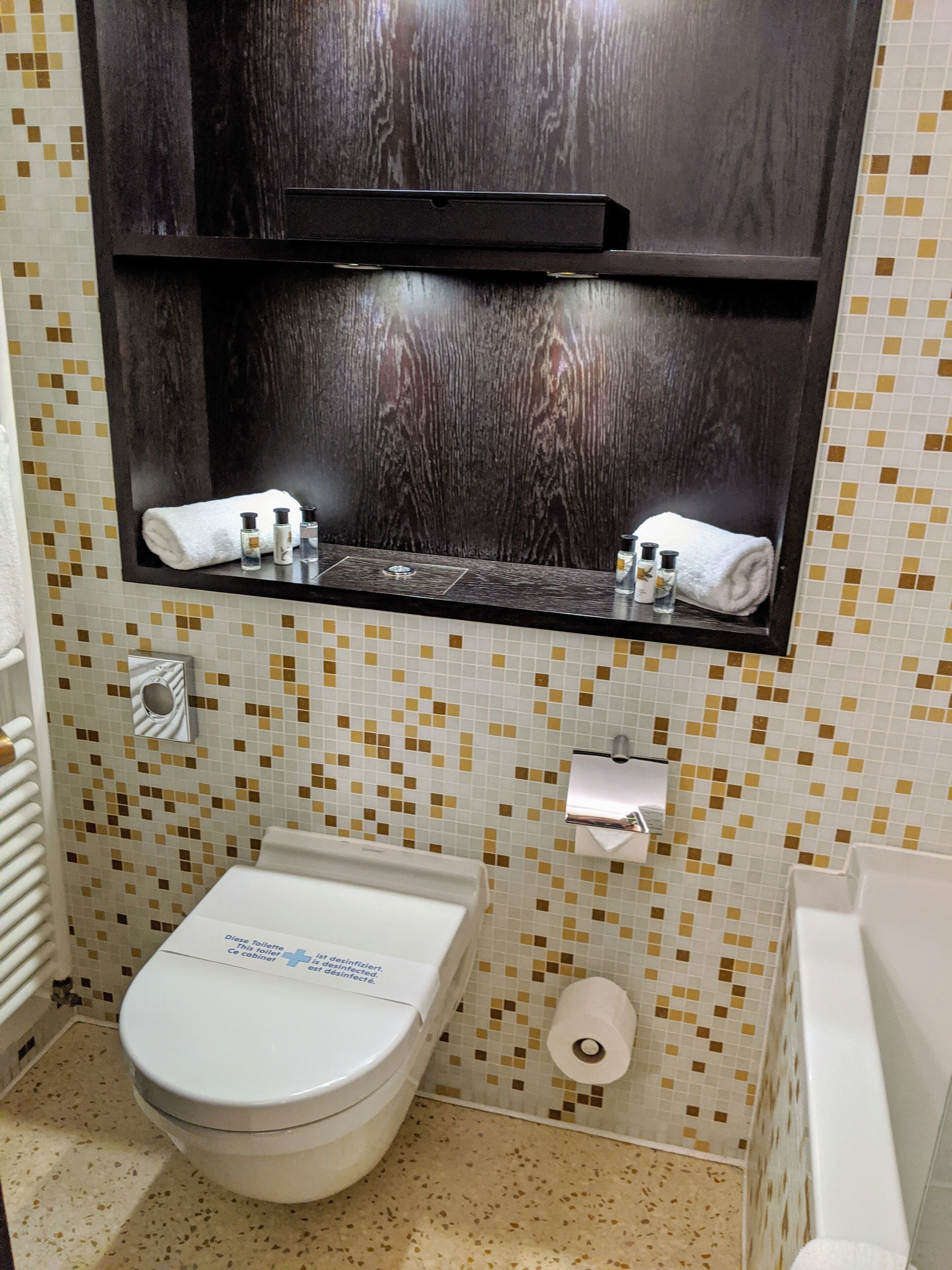 free toiletries, hair dryer, towels