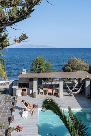 Front of property - Damma Beachfront Luxury Villa (Santorini)
