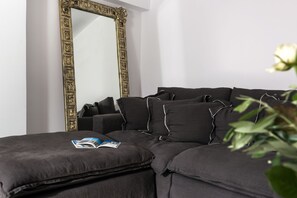 Villa, 4 Bedrooms, Private Pool | Living room | Flat-screen TV - Damma Beachfront Luxury Villa (Santorini)