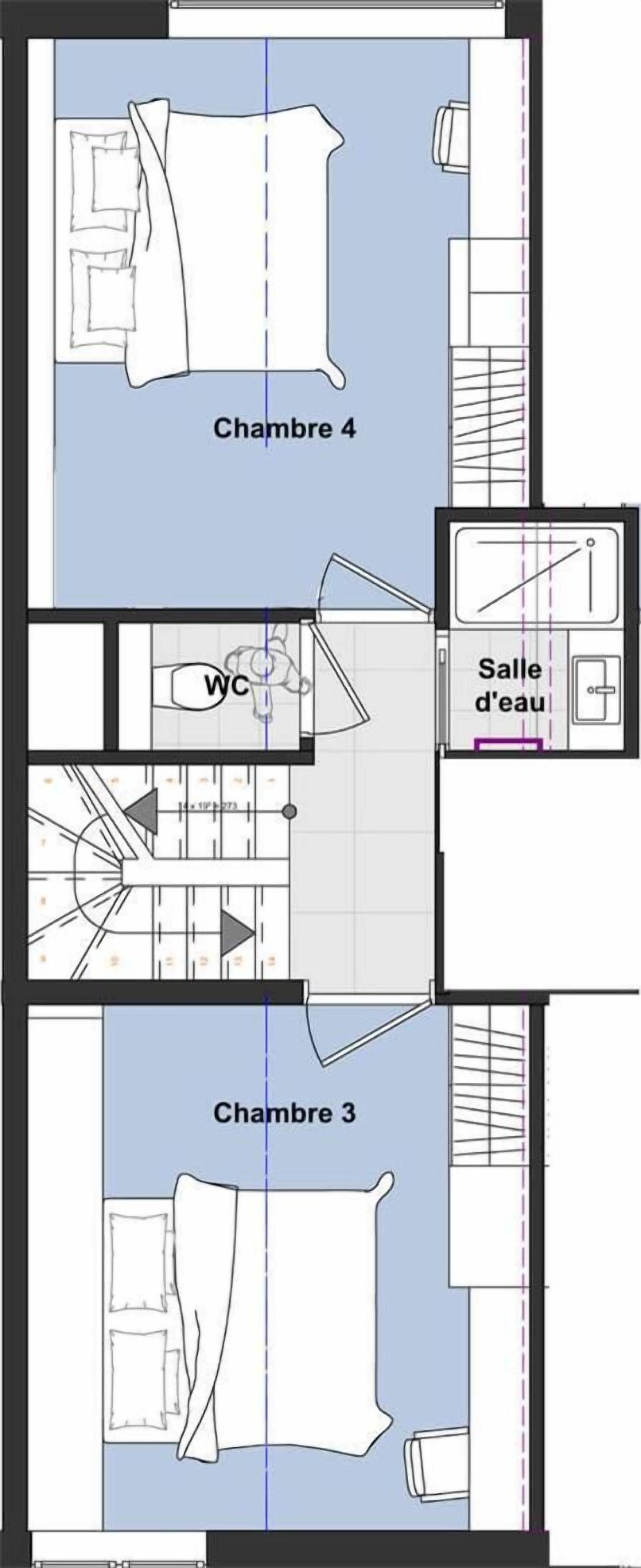 duplex, 4 bedrooms (8 pers) | floor plan