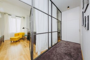 Apartment (Poznanska 11m7) | Living area | Flat-screen TV - Downtown Apartments (Warsaw)