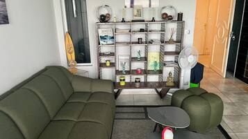 TV, DVD player, stereo