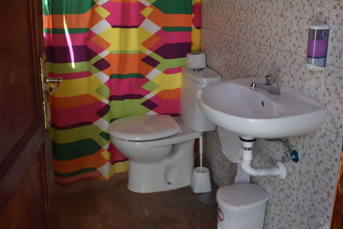 Douche, douche à « effet pluie », serviettes fournies
