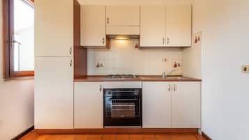 Fridge, oven, stovetop, cookware/dishes/utensils