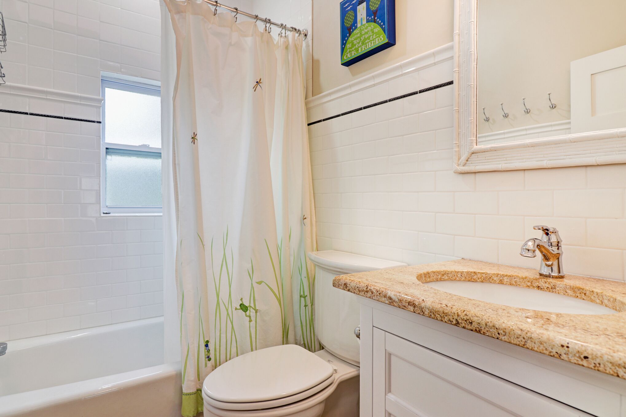 Two of the four second floor bedrooms share the hall bathroom.