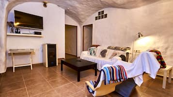 TV connectée, cheminée, lecteur de DVD