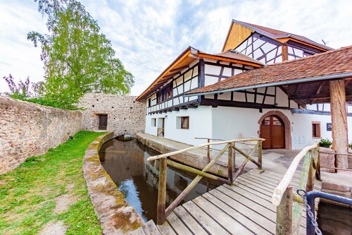 "the castle" sleeps 8 people with sauna and billiards.