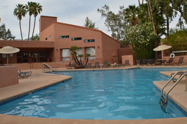 outdoor heated salt water pool