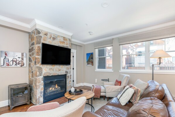 TV, fireplace, DVD player