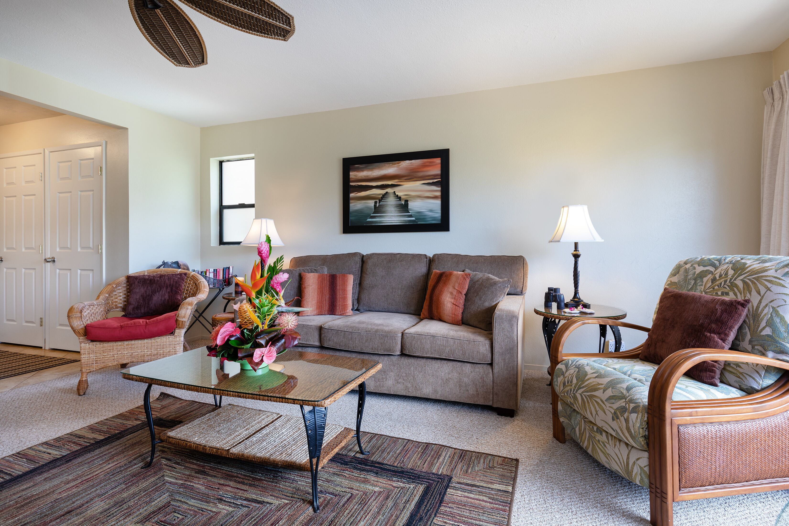 TV, DVD player, books