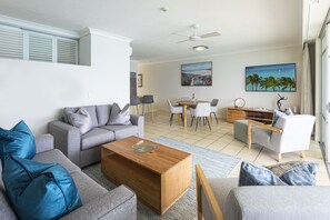 Beachfront, 1 Bedroom, 1 Buggy Included | Living area - Hamilton Island Vacation Rentals (Whitsundays)