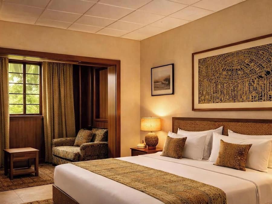 Habitación doble Deluxe, 1 cama matrimonial, para no fumadores, baño en la habitación | Edredón, minibar y caja de seguridad en la habitación