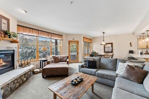 TV, fireplace, offices