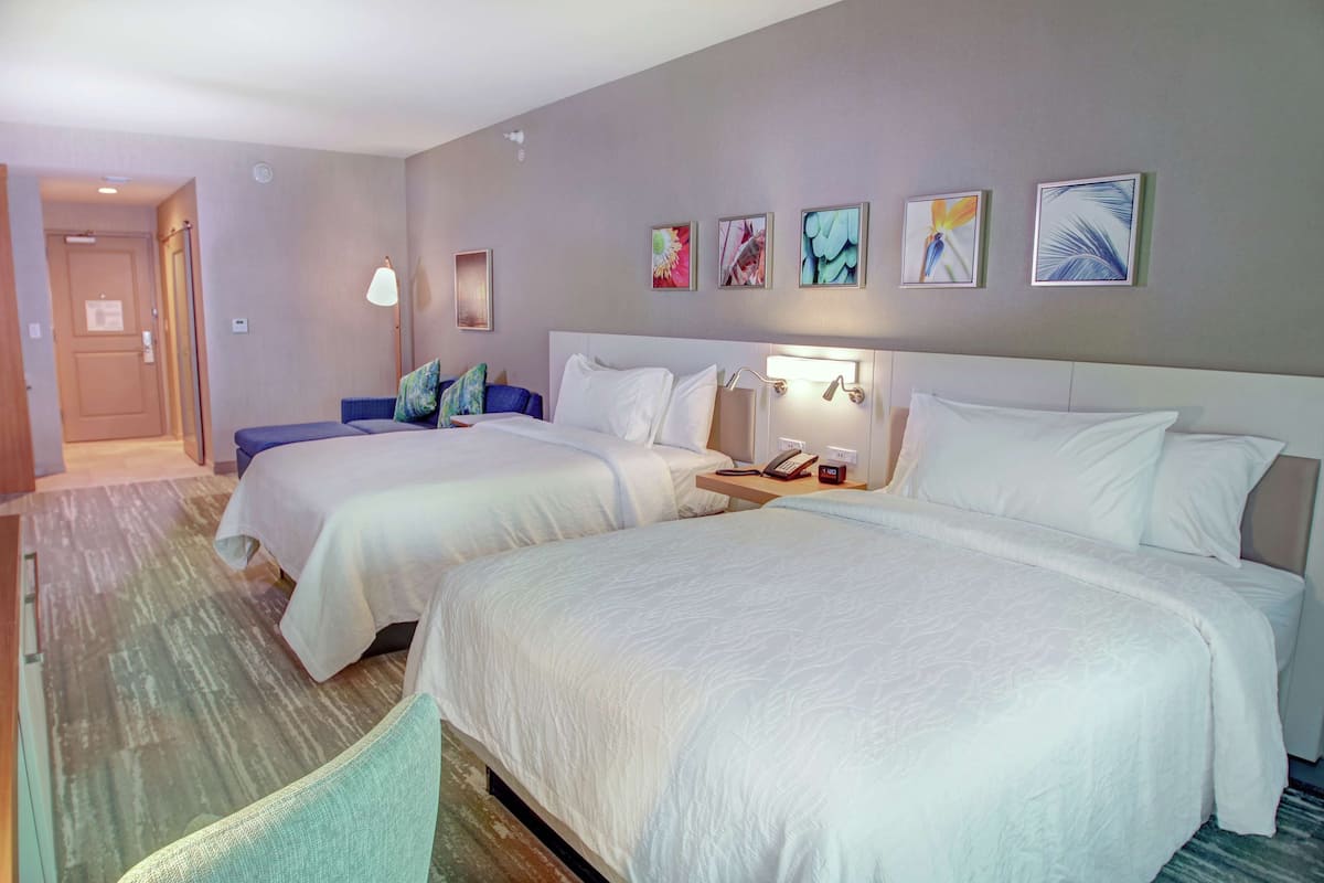 Deluxe Room, 2 Queen Beds, Non Smoking | Desk, blackout drapes, soundproofing, iron/ironing board