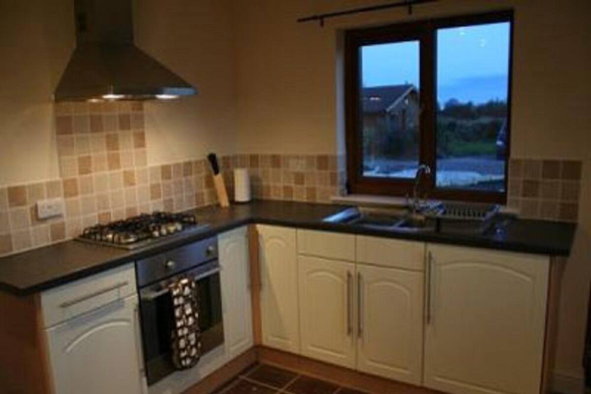 Full-size fridge, microwave, oven, stovetop