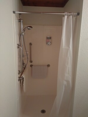 Deluxe Single Room, 1 Queen Bed | Bathroom | Shower, free toiletries, towels