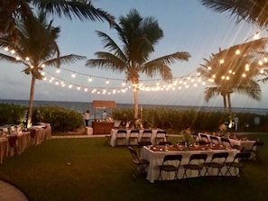 Outdoor banquet area