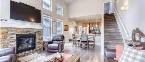 Télévision, cheminée