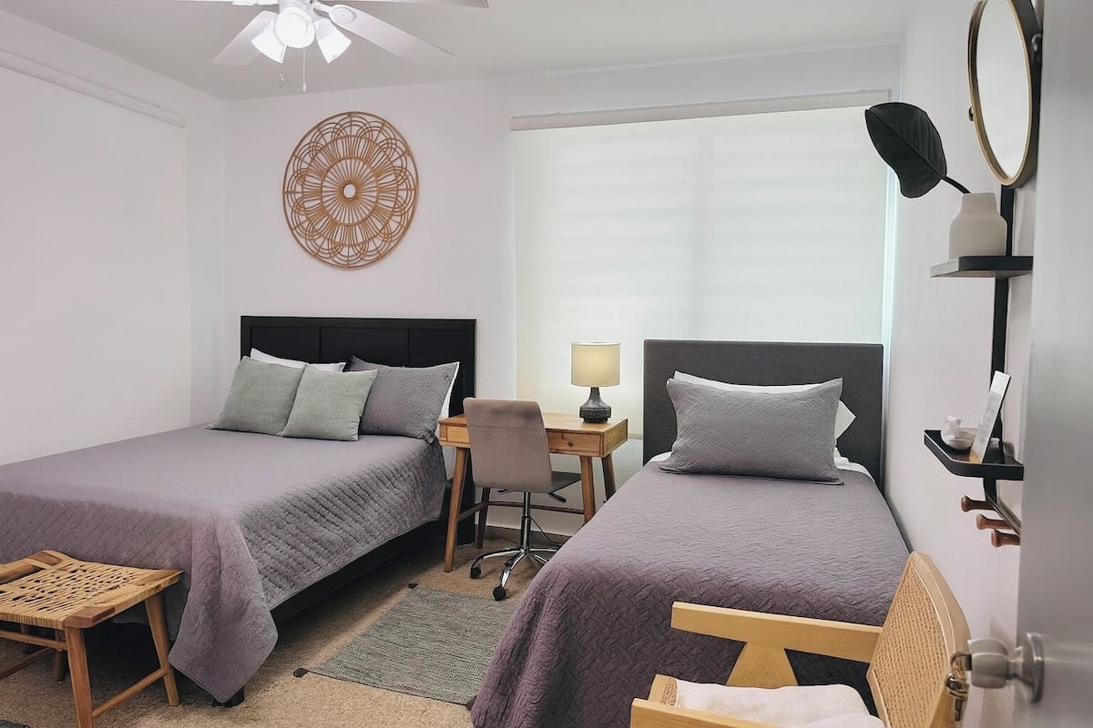 Green Room with Private Bathroom | In-room safe, individually decorated, individually furnished
