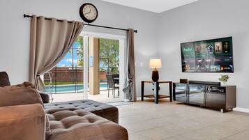 55-inch Smart TV with digital channels, foosball, table tennis