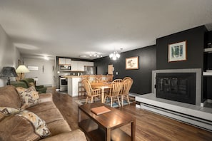 TV, fireplace, DVD player