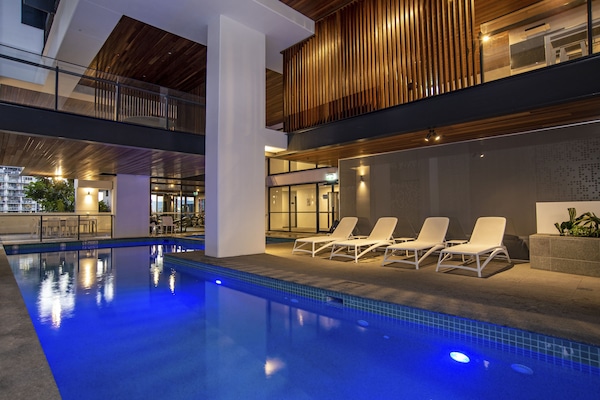 Outdoor pool, open 6 AM to 10 PM, sun loungers