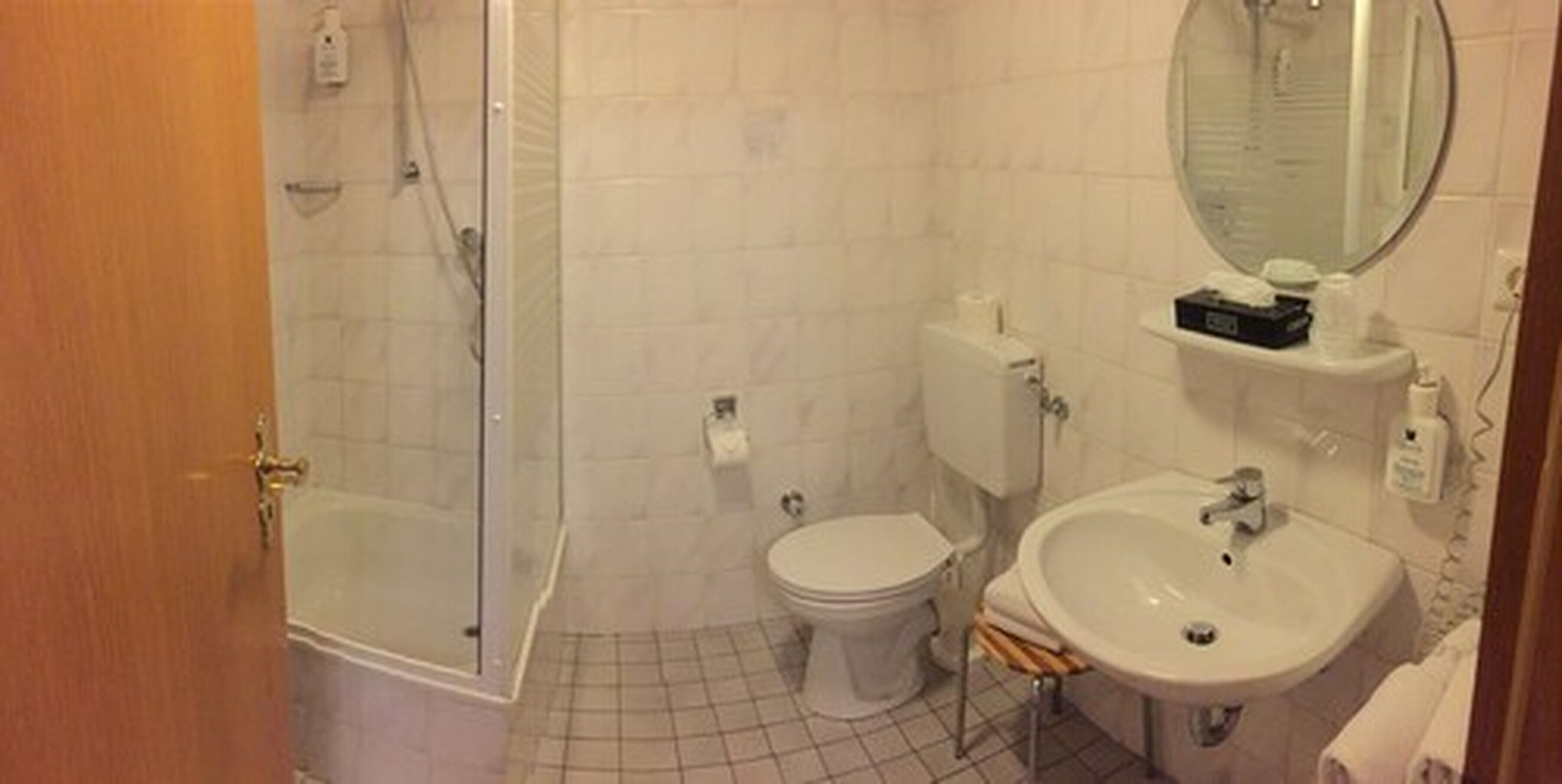 free toiletries, hair dryer, slippers, towels