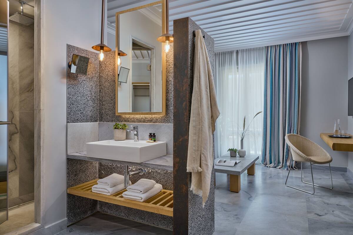 premium suite | bathroom | shower, rainfall showerhead, free toiletries, hair dryer
