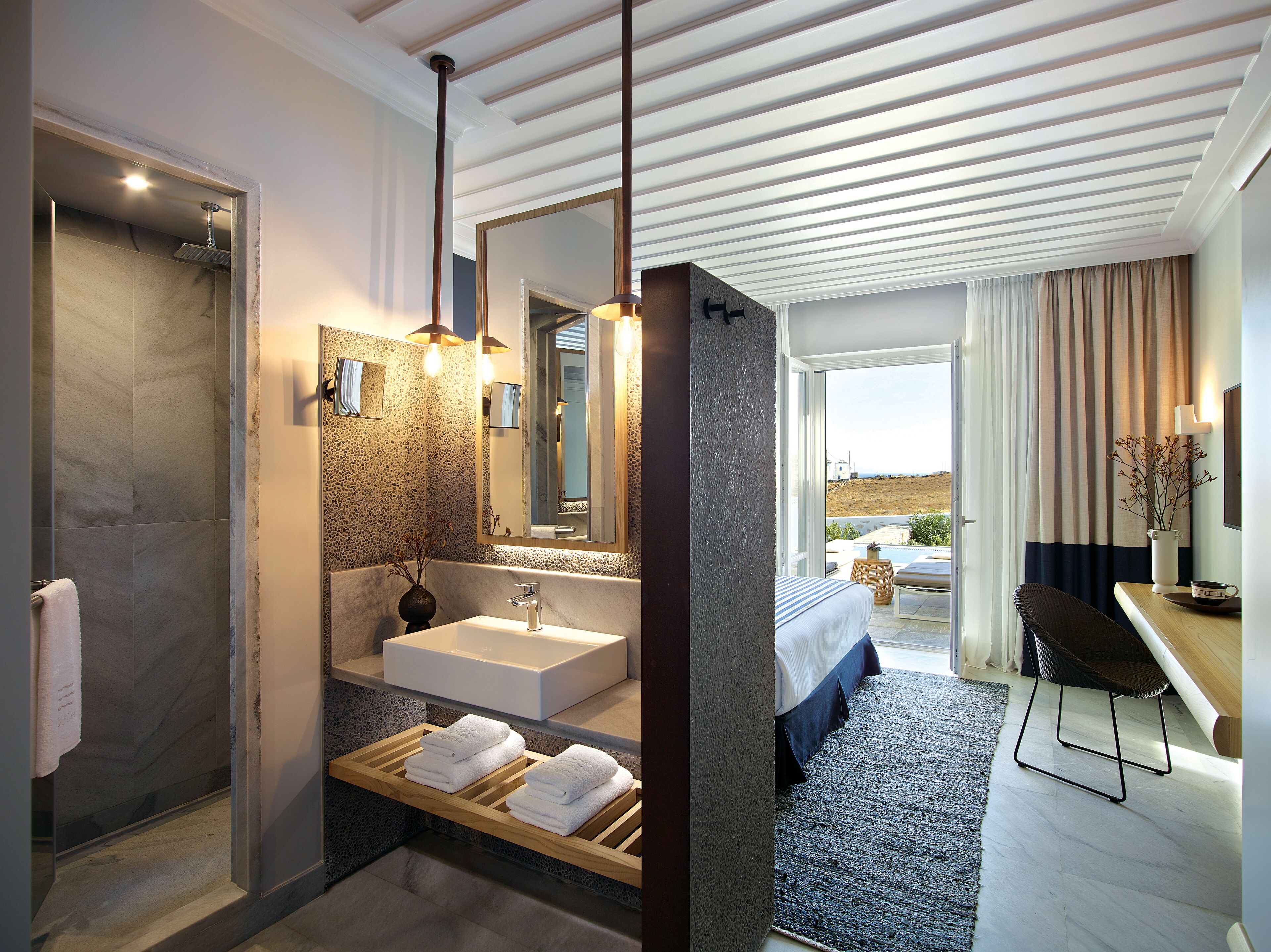 summer suite, private pool, sea view | 1 bedroom, egyptian cotton sheets, premium bedding, down duvets