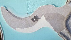 3 outdoor pools, open 10:30 AM to 7:00 PM, pool umbrellas, sun loungers - Summer Senses Luxury Resort (Paros)