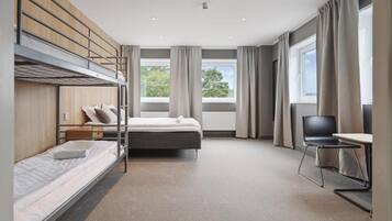Basic Quadruple Room, Multiple Beds, Shared Bathroom | Blackout drapes, soundproofing, WiFi (free), bed sheets