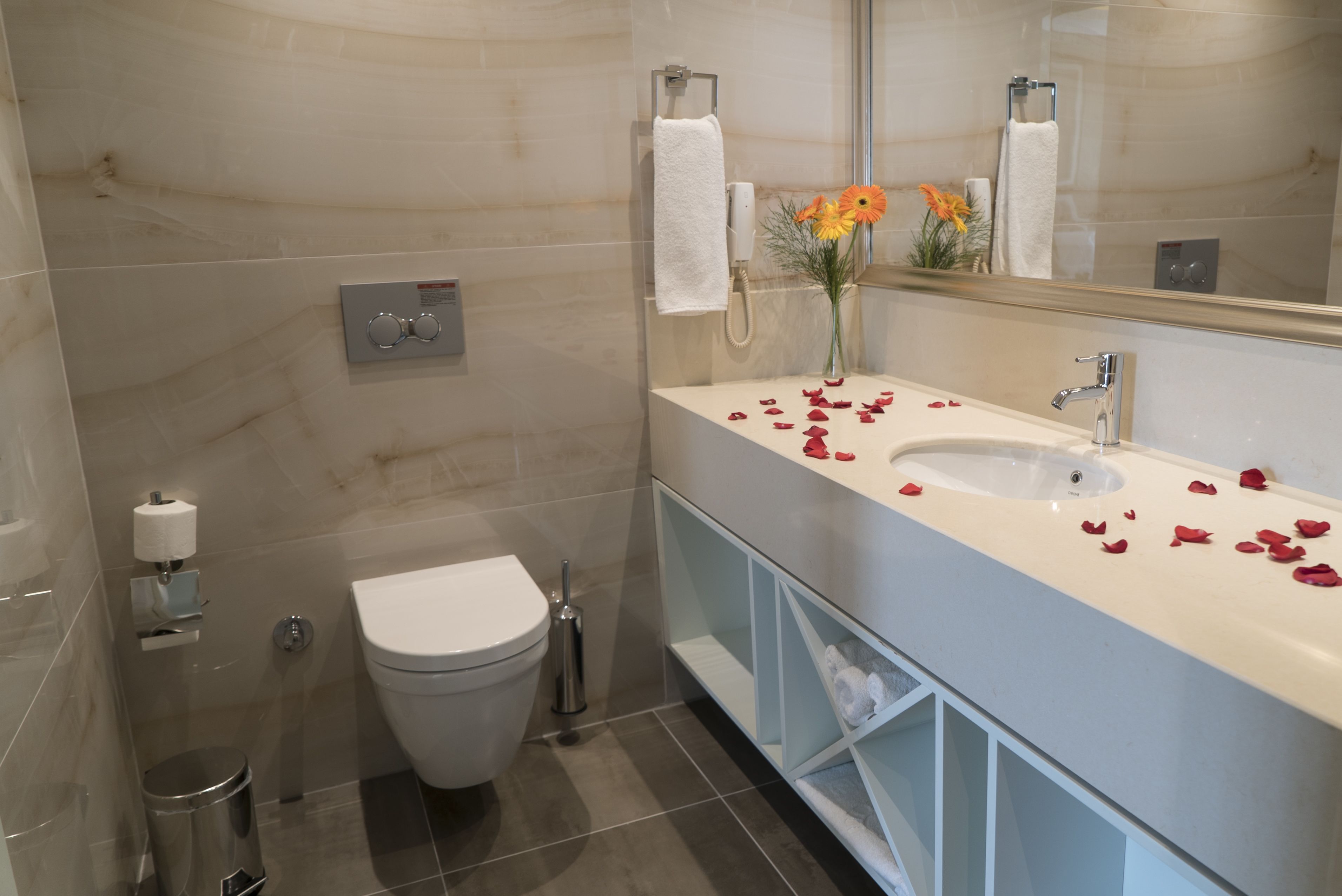 shower, free toiletries, hair dryer, bathrobes