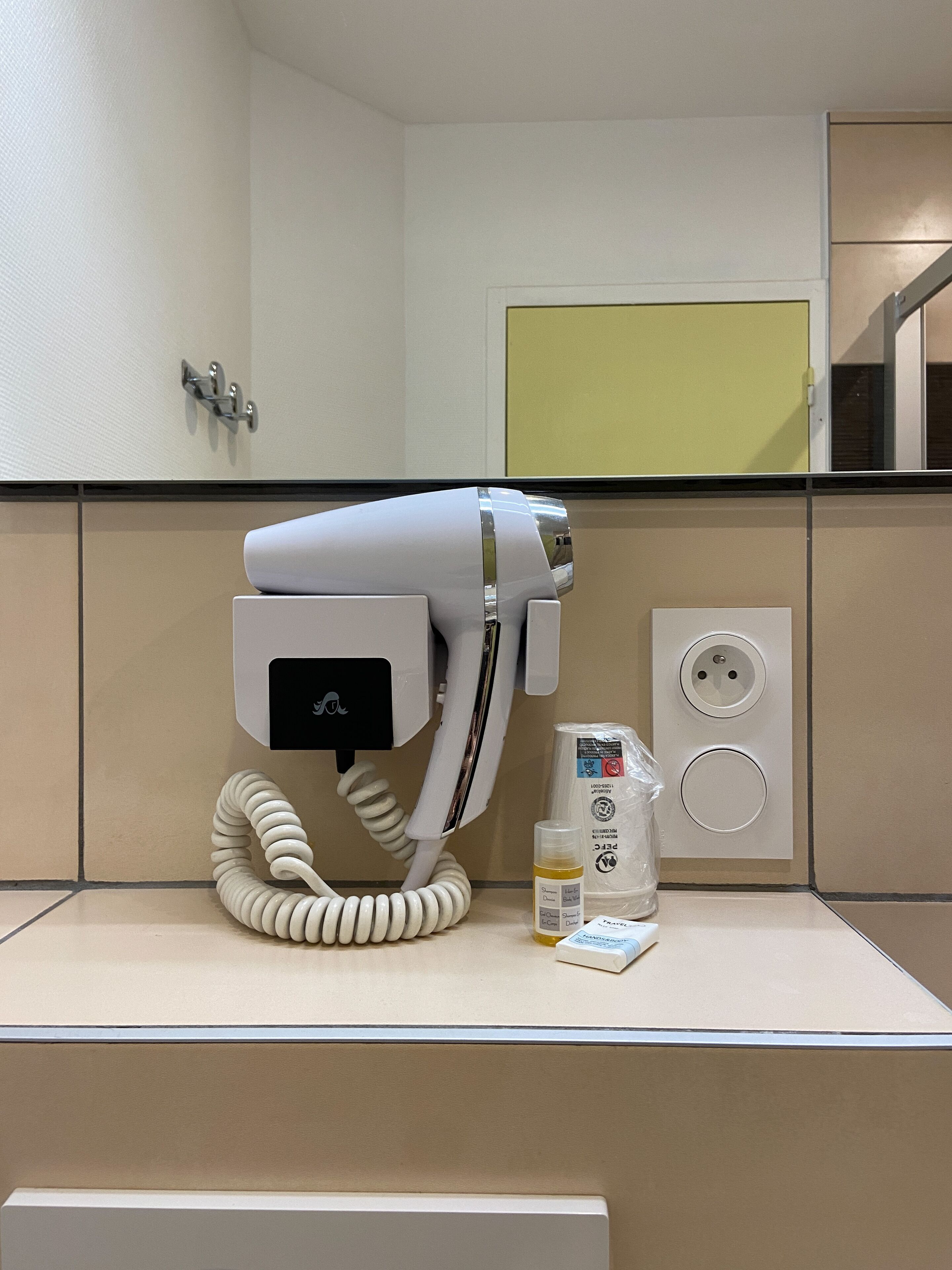 shower, free toiletries, hair dryer, soap