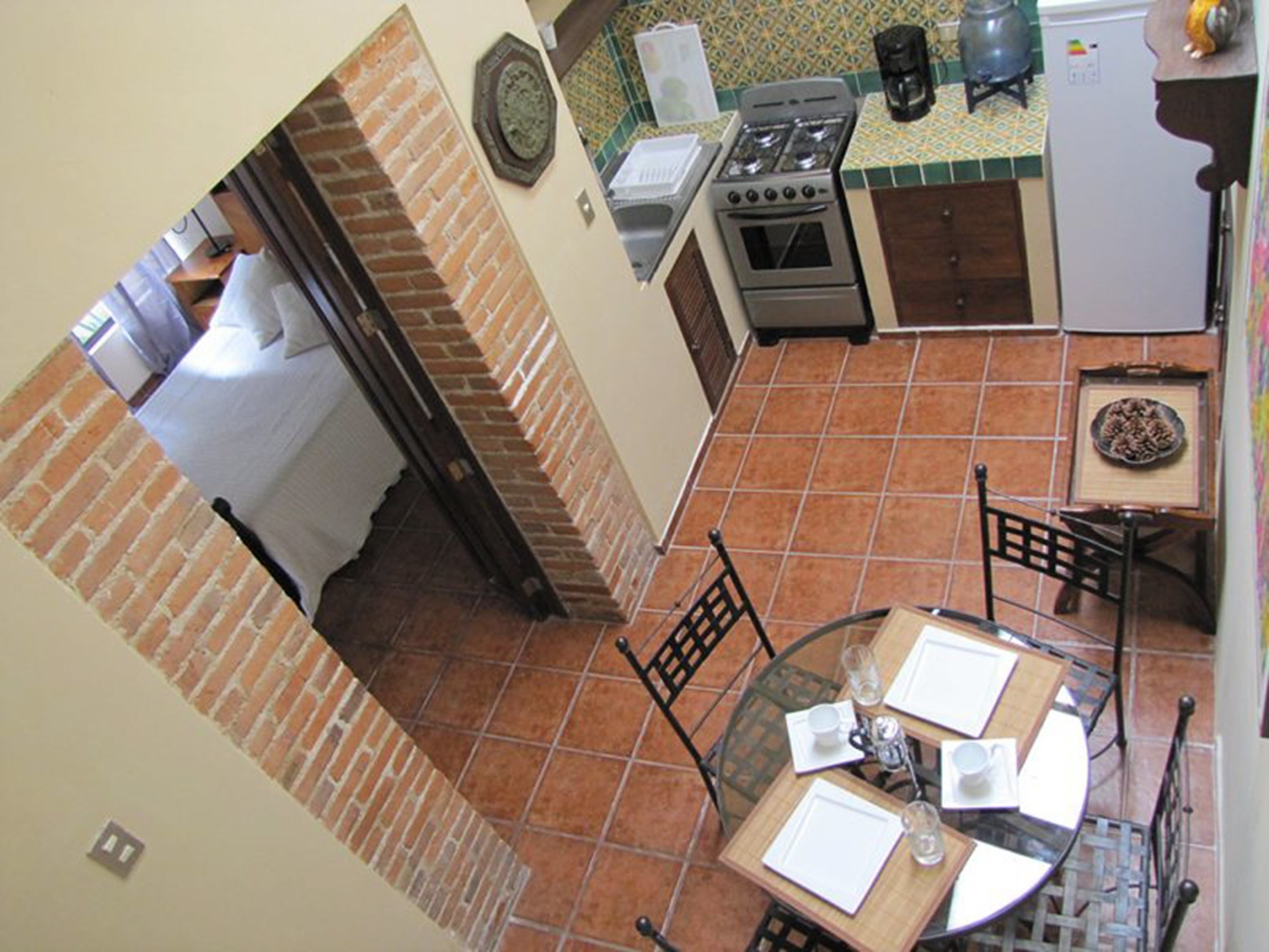 Double Room, 2 Double Beds | Living area | TV