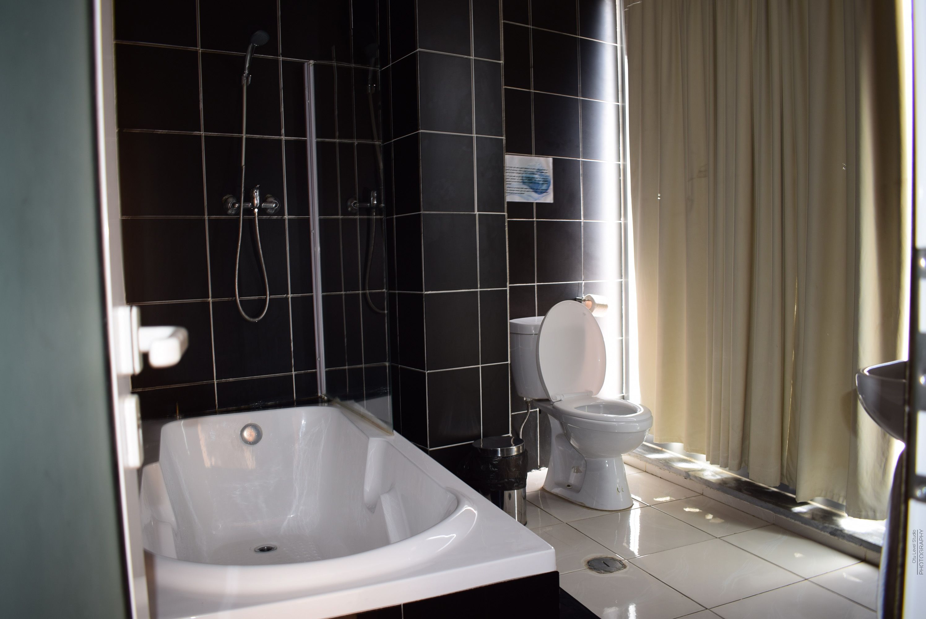 Deep soaking tub, rainfall showerhead, free toiletries, hair dryer