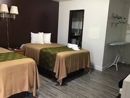 Double Room, 2 Double Beds, Non Smoking | Desk, iron/ironing board, free WiFi, bed sheets