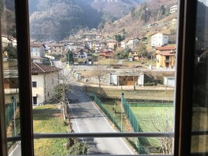 A residential area with houses, a road, and a green field. - Hotel al Lago (Anfo)