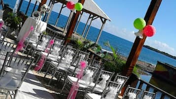 Outdoor banquet area