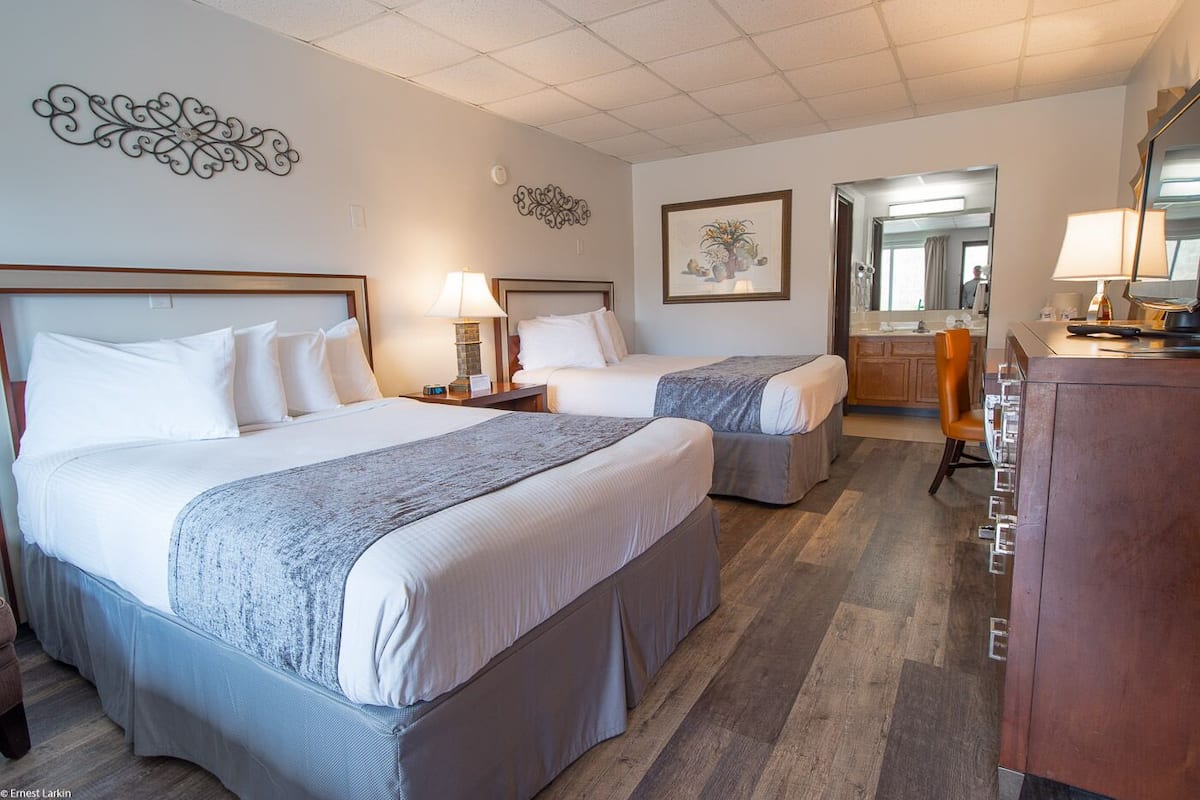 Habitación doble, 2 camas Queen size, Terraza, vista a la montaña | Ropa de cama de alta calidad, camas con efecto memoria y escritorio