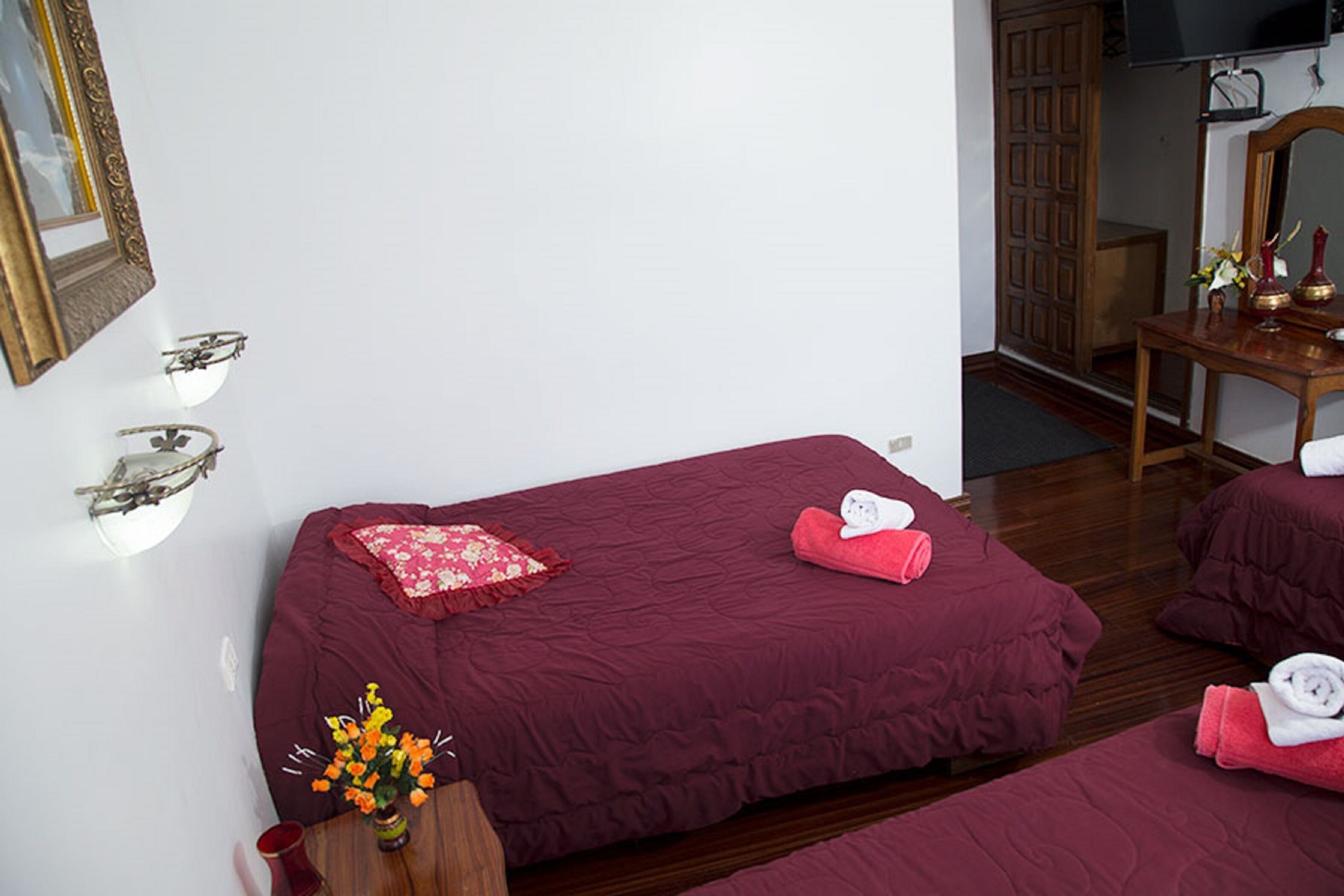 desk, blackout curtains, free wifi, bed sheets