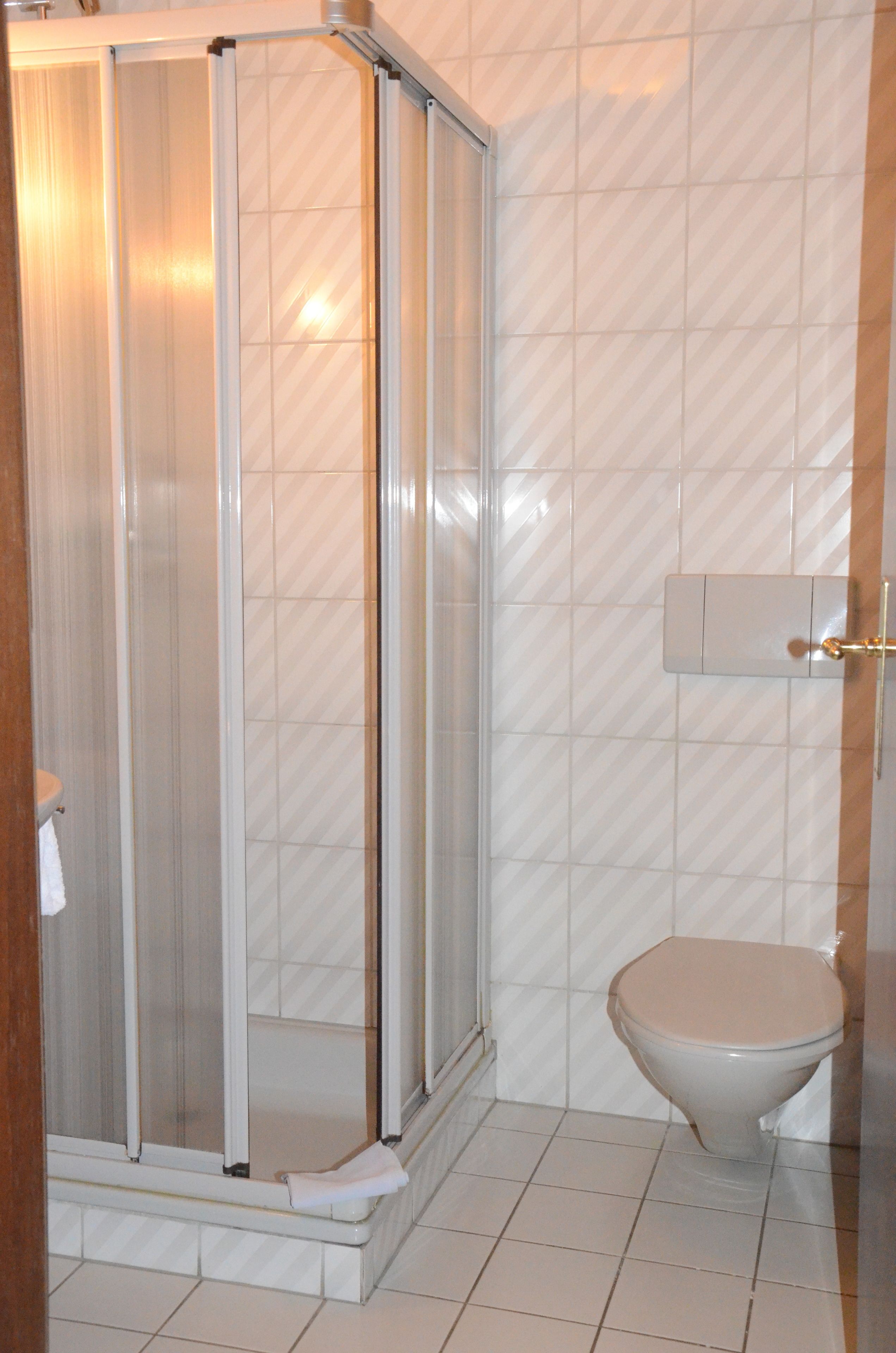 single room | bathroom | shower, towels