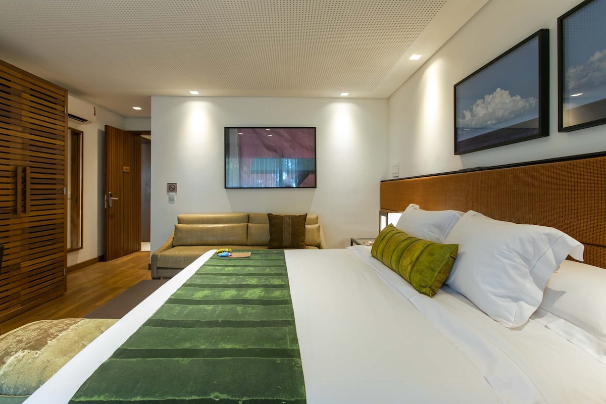 1 slaapkamer, luxe beddengoed, pillowtop-bedden, een minibar