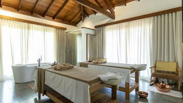 Salas de tratamiento para parejas, tratamientos faciales, masajes