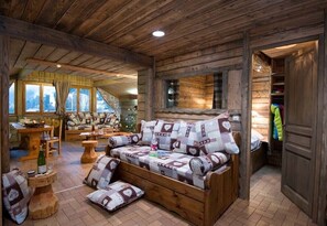 TV, fireplace, foosball, table tennis