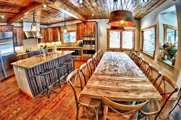 A chef's dream gourmet kitchen with high-end appliances and large eat-in kitchen